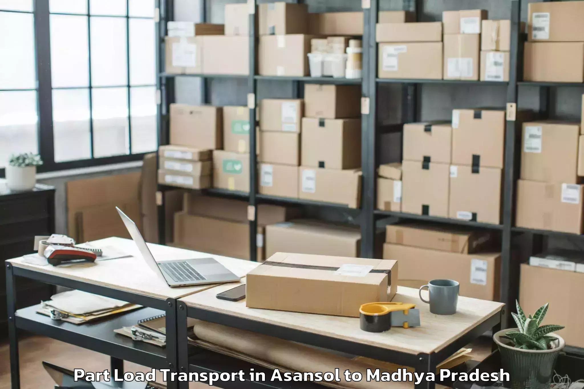 Get Asansol to Mandsaur University Mandsaur Part Load Transport